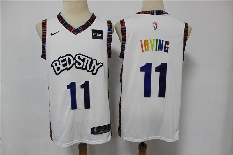 Men Brooklyn Nets #11 Irving white Home Stitched NBA Jersey->brooklyn nets->NBA Jersey
